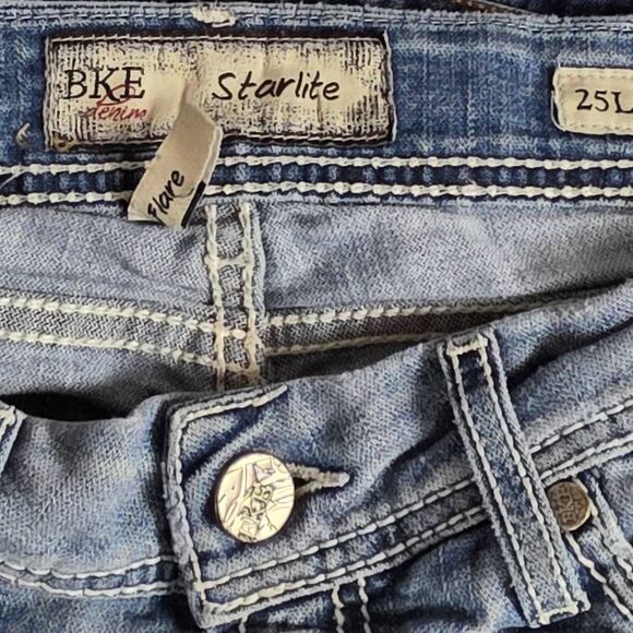 BKE Starlite Flare Jeans Light Wash Size 25L Women’s Y2K - Picture 6 of 9